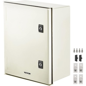 VEVOR Electrical Enclosure Box, 12” ×10” ×6”, Fiberglass Junction Box, IP66 Waterproof & Dustproof, Outdoor Electrical Box, with Mounting Plate(15.7″ x 11.8″ x 7.9″)