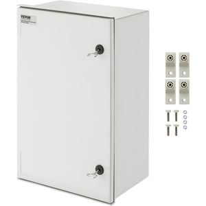 VEVOR Electrical Enclosure Box, 12” ×10” ×6”, Fiberglass Junction Box, IP66 Waterproof & Dustproof, Outdoor Electrical Box, with Mounting Plate(23.6″ x 15.7″ x 9.1″)