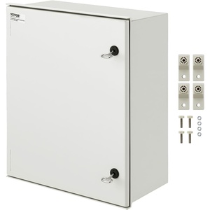 VEVOR Electrical Enclosure Box, 12” ×10” ×6”, Fiberglass Junction Box, IP66 Waterproof & Dustproof, Outdoor Electrical Box, with Mounting Plate(23.6″ x 19.7″ x 9.1″)
