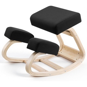 VEVOR Ergonomic Kneeling Chair, Wooden Posture Knee Chair with Thick Foam Cushions and Solid Wood Frame, Adjustable Height, Natural Relief for Neck or Back Pain, Ideal for Home, Office or Meditation