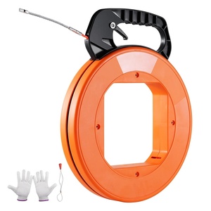 VEVOR Fish Tape, 200 ft, 3/16-inch, Fiberglass Wire Puller with Optimized Housing and Handle, Easy-to-Use Cable Puller Tool, Flexible Wire Fishing Tools for Wall and Electrical Conduit, Non-Conductive(100-foot  1/4-inch)