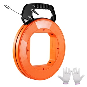 VEVOR Fish Tape, 200 ft, 3/16-inch, Fiberglass Wire Puller with Optimized Housing and Handle, Easy-to-Use Cable Puller Tool, Flexible Wire Fishing Tools for Wall and Electrical Conduit, Non-Conductive(120-foot  1/8-inch)