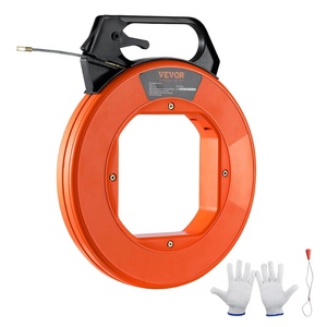 VEVOR Fish Tape, 200 ft, 3/16-inch, Fiberglass Wire Puller with Optimized Housing and Handle, Easy-to-Use Cable Puller Tool, Flexible Wire Fishing Tools for Wall and Electrical Conduit, Non-Conductive(125-foot  3/16-inch)