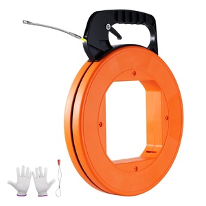 VEVOR Fish Tape, 200 ft, 3/16-inch, Fiberglass Wire Puller with Optimized Housing and Handle, Easy-to-Use Cable Puller Tool, Flexible Wire Fishing Tools for Wall and Electrical Conduit, Non-Conductive(200 ft  3/16-inch)