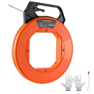 VEVOR Fish Tape, 200 ft, 3/16-inch, Fiberglass Wire Puller with Optimized Housing and Handle, Easy-to-Use Cable Puller Tool, Flexible Wire Fishing Tools for Wall and Electrical Conduit, Non-Conductive(100 ft  3/16-inch)