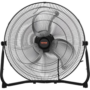 VEVOR Floor Fan, 3 Speeds High Velocity Heavy Duty 18 Inch Industrial Fan, 4000 CFM 360° Adjustable Tilt 19.69 ft/sec Airflow Large Metal Fan, for Home, Gym, Office, Garage, Commercial Shop & Bedroom(20in Floor Fan)