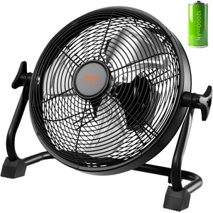 VEVOR Floor Fan, 3 Speeds High Velocity Heavy Duty 18 Inch Industrial Fan, 4000 CFM 360° Adjustable Tilt 19.69 ft/sec Airflow Large Metal Fan, for Home, Gym, Office, Garage, Commercial Shop & Bedroom(10in Rechargeable Fan)
