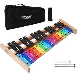 VEVOR Glockenspiel Xylophone, 27 Notes, Professional Xylophone Percussion Instrument, with Metal Keys, Includes 4 Mallets, Carrying Bag, Beginner Musical Instrument for Adults and Kids Music Teaching(Colorful)