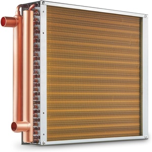 VEVOR Heat Exchanger Water to Air, 16″x 16″ with 3-Row 3/8″ Copper Ports, 193 Aluminum Fins Heat Exchanger for Outdoor Wood Furnaces, Residential Heating and Cooling, and Forced Air Heating(16*16″)