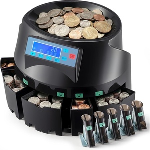 VEVOR High Speed Coin Counter, Professional Coin Sorter with Anti-Jam Tech, 1300 Coins/Min Counting Speed, 11000 Coins Hopper Capacity, Suitable for International Coins and Tokens(300 Coins/min)