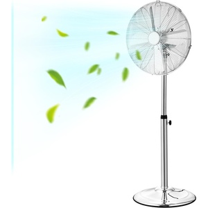 VEVOR Industrial Pedestal Fan, 24 Inch 85-Degree Oscillating Fan, Height Adjustable Standing Fans with 3 Adjustable Speeds, High Power Floor Fans for Office, Black(Silver)