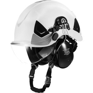 VEVOR Industrial Safety Helmet, ANSI/ISEA Z89.1 Approved ABS Hard Hat with 6-Point Ratchet Suspension, Adjustable Vented Hardhat for Men & Women, for Outdoor and Indoor Construction Workwear(Type 1 Class C with Visor & Earmuffs)