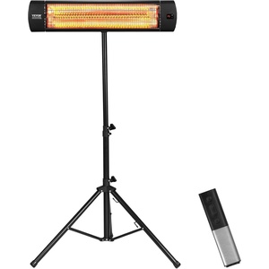 VEVOR Infrared Heater, 1500W Remote Control Electric Space Heater, LED Screen Patio Heater w/ 3 Speeds & Timer, Outdoor/Outdoor for Porch,Dining Room,Studio, with Stand & Mount to Ceiling/Wall,24 in L(23.8 IN)