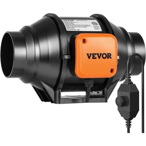 VEVOR Inline Duct Fan, 4-Inch 180 CFM with Power Cord, Quiet AC-motor Ventilation Exhaust Fan for Cooling Booster, Grow Tents, Hydroponics(4″ Fan & Variable Speed Controller)