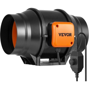 VEVOR Inline Duct Fan, 4-Inch 180 CFM with Power Cord, Quiet AC-motor Ventilation Exhaust Fan for Cooling Booster, Grow Tents, Hydroponics(6″ Fan & Variable Speed Controller)