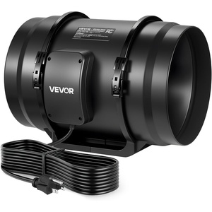 VEVOR Inline Duct Fan, 4-Inch 180 CFM with Power Cord, Quiet AC-motor Ventilation Exhaust Fan for Cooling Booster, Grow Tents, Hydroponics(8″ Inline Fan)