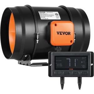 VEVOR Inline Duct Fan, 6-Inch 402 CFM with Temperature Humidity Controller, Quiet EC-Motor Ventilation Exhaust Fan for Cooling Booster, Grow Tents, Hydroponics(8 Inch)