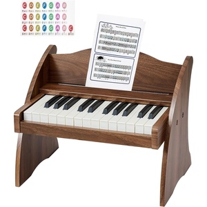 VEVOR Kids Piano Keyboard, 25 Keys Wooden Digital Piano for Kids, Mini Music Educational Instrument Toy with Realistic Sound, Dual Power, Adjustable Volume for Toddlers, Boys Girls Learning, Walnut
