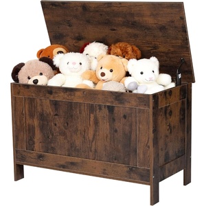 VEVOR Kids Storage Bench, Wooden Toy Box Chest, Large Storage Cabinet with Safety Hinge, Toddlers Retro Storage Bench for Playroom, Living Room or Entryway, 29.7 x 15.3 x 18.9 in, Easy Assembly, Brown(Brown)