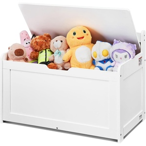 VEVOR Kids Storage Bench, Wooden Toy Box Chest, Large Storage Cabinet with Safety Hinge, Toddlers Storage Bench for Playroom, Living Room or Entryway, Easy Assembly, 38.98 x 15.55 x 18.9 in, White(White)