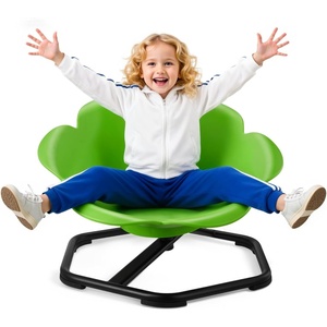 VEVOR Kids Swivel Chair, 220 lbs Capacity, Cylinder Shape Sensory Spinning Chair, Autistic Kids Sensory Toy Seat with Non-Slip Metal Base, Toddler Sit & Spin Seat for Coordination Balance Focus, Blue(Green)