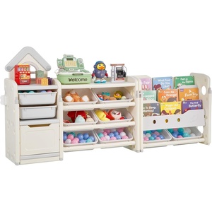 VEVOR Kids Toy Storage Organizer, 3-Tier Bookshelf with 10 Movable Toy Bins, Toy Shelf Organizer, Toy Storage Organizer for Living Room, Study Room, Playroom, Classroom, Nursery(71.7″ – 3 in 1)