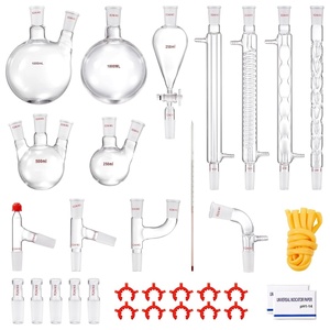 VEVOR Lab Distillation Kit, 3.3 Boro Lab Glassware Distillation Kit with 24, 40 Joint, 1000ml Essential Oil Distillation Apparatus Kit, 29 pcs Set of Glassware Equipment(32 Pieces)