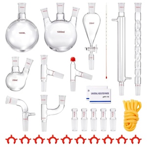 VEVOR Lab Distillation Kit, 3.3 Boro Lab Glassware Distillation Kit with 24, 40 Joint, 1000ml Essential Oil Distillation Apparatus Kit, 29 pcs Set of Glassware Equipment(29-Piece)