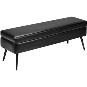 VEVOR Leather Bedroom Bench, PU Leather Bench with Metal Legs and with Stitching for Entryway, Upholstered Shoe Bench Seat, Modern End of The Bed Benches for Living Room, Dining Room, Hallway, Green(Black)