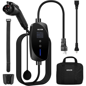 VEVOR Level 2 EV Charger, 40 Amp Adjustable Current, 240V Electric Vehicle Portable Charger with 25 ft Charging Cable, LCD Display, NEMA 14-50P Plug, Plug-in Home Car Charging Station for SAE J1772 EV(16 Amp)