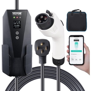 VEVOR Level 2 Portable EV Charger, 32 Amp 240V, Electric Vehicle Charger with 28 ft Charging Cable NEMA 14-50P Plug, 16/20/24/32A Adjustable Current Plug-in Home EV Charging Station for SAE J1772 EVs(32 Amp)
