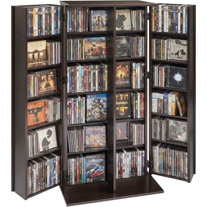 VEVOR Media Storage Cabinet, 6-Tier DVD Shelf Organizer, 24.02 x 14.49 x 50 in Multimedia Storage Organizer for CDs, DVDs, Books, Games, CD Shelf for Living Room, Home Office, Recording Room, Brown(Brown)