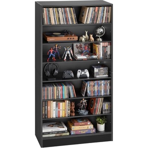 VEVOR Media Storage Cabinet, 7-Tier DVD Shelf Organizer, 27.56 x 11.81 x 55.12 in Multimedia Storage Organizer for CDs, DVDs, Books and Games, CD Shelf for Living Room, Home Office, Recording Room