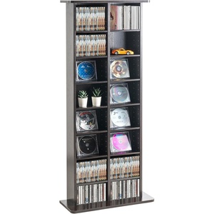 VEVOR Media Storage Cabinet, 9-Layer DVD Shelf, Adjustable CD Shelves 27 Compartments, Protects & Organizes Music, Movie, Video Games or Memorabilia Collections, Espresso(Espresso)