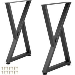 VEVOR Metal Table Legs, 28 x 18 inch Desk Legs, Set of 2, Heavy Duty Bench Legs, Z Shape Metal Furniture Legs,Wrought Iron Coffee Table Legs, Home DIY for Dining Table w/Rubber Floor Protectors,Matte(28×18 inch)