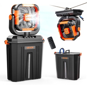 VEVOR Misting Fan, 2400RPM Motor Camping Misting Fan, Mister Cooling Fans with 3.17 gal Water Tank, 20000mAh Battery, 4-Speed Wind & 3 Lighting Modes, Water Cooling Fans for Indoor, Outdoor, Patio(12L)