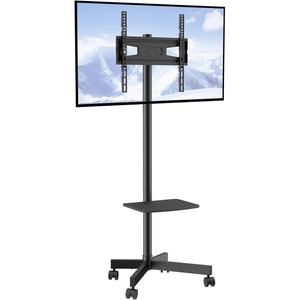 VEVOR Mobile TV Stand, Mobile TV Cart for 23 to 60 inch TVs, Height Adjustable Portable TV Stand with Wheels, with A Tray for Audio-Visual Devices, Rolling TV Stand with Mount for Bedroom, Living Room(23”- 60”)