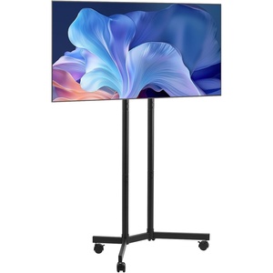 VEVOR Mobile TV Stand, Mobile TV Cart for 23 to 60 inch TVs, Height Adjustable Portable TV Stand with Wheels, with A Tray for Audio-Visual Devices, Rolling TV Stand with Mount for Bedroom, Living Room(32”-65”)