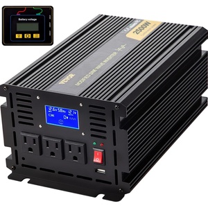 VEVOR Modified Sine Wave Inverter, 5000W, DC 12V to AC 120V Power Inverter with 6 AC Outlets 2 USB Port 1 Type-C Port, LCD Display and Remote Controller for High Load Home Appliances, CE FCC Certified(2500W)