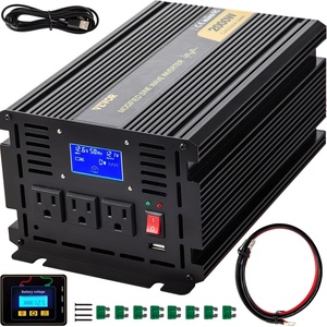 VEVOR Modified Sine Wave Inverter, 5000W, DC 12V to AC 120V Power Inverter with 6 AC Outlets 2 USB Port 1 Type-C Port, LCD Display and Remote Controller for High Load Home Appliances, CE FCC Certified(2000W)