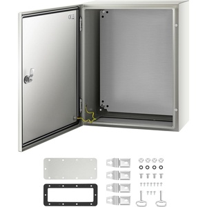 VEVOR NEMA Steel Enclosure, 20 x 12 x 10” NEMA 4X Steel Electrical Box, IP66 Waterproof & Dustproof, Outdoor/Indoor Electrical Junction Box, with Mounting Plate(20 x 16 x 8)