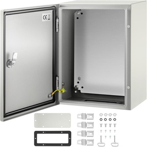 VEVOR NEMA Steel Enclosure, 20 x 12 x 10” NEMA 4X Steel Electrical Box, IP66 Waterproof & Dustproof, Outdoor/Indoor Electrical Junction Box, with Mounting Plate(16 x 12 x 8)