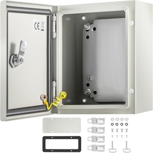 VEVOR NEMA Steel Enclosure, 8″ x 8″ x 6″ NEMA 4X Steel Electrical Box, IP66 Waterproof & Dustproof, Outdoor/Indoor Electrical Junction Box, with Mounting Plate(10″ x 8″ x 6″)