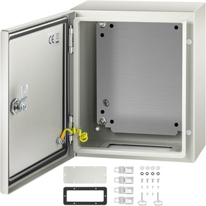 VEVOR NEMA Steel Enclosure, 8″ x 8″ x 6″ NEMA 4X Steel Electrical Box, IP66 Waterproof & Dustproof, Outdoor/Indoor Electrical Junction Box, with Mounting Plate(12″ x 10″ x 6″)