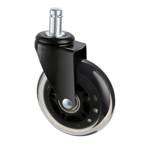 VEVOR Office Chair Wheels, Set of 5, 3 inch Caster Wheels Replacement for Hardwood Floors and Carpet, Heavy Duty Casters with 650 lbs Load Capacity, Universal Fit for Most Chairs, Black(2 inch Office Chair Wheels)