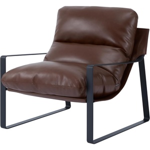 VEVOR Oversized Accent Chair, Armchair with Padded Arms, Comfy Single Sofa Chair, Modern Reading Lounge Chairs for Living Room, Bedroom, Green(Brown)