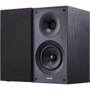 VEVOR Passive Bookshelf Speaker, 300W, Book Shelf Stereo Speakers with 5.25-Inch Woofer and 1-Inch Tweeter, Detachable Grille, 65Hz-20KHz Frequency Response, Wooden Enclosure,for Home Theater (1 Pair)(5.25 Inch)