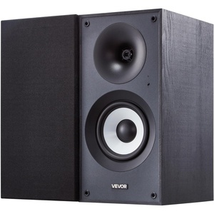 VEVOR Passive Bookshelf Speaker, 300W, Book Shelf Stereo Speakers with 5.25-Inch Woofer and 1-Inch Tweeter, Detachable Grille, 65Hz-20KHz Frequency Response, Wooden Enclosure,for Home Theater (1 Pair)(5.5 Inch)