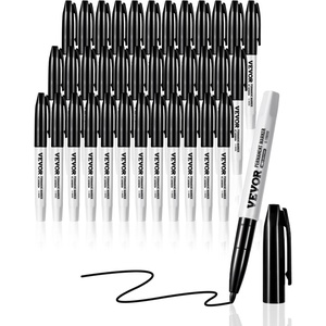 VEVOR Permanent Markers, 36 Pack Black Permanent Marker Set, Quick Drying & Fade Resistant, Fine Point Markers for Plastic, Paper, Metal, and More