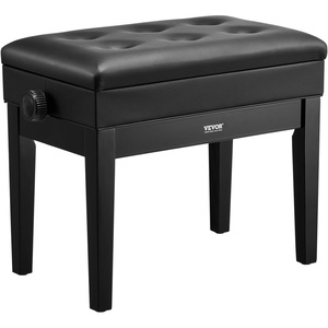 VEVOR Piano Bench 22″ x 13″ x 19.3″ Keyboard Chair 19.3″-22.8″ Adjustable | for Vanity Living Room, Padded Cushion, 300 lbs Capacity, Wooden Piano Stool Seat, with Storage Compartment for Music Books(22″ x 13″ x 19.3″)